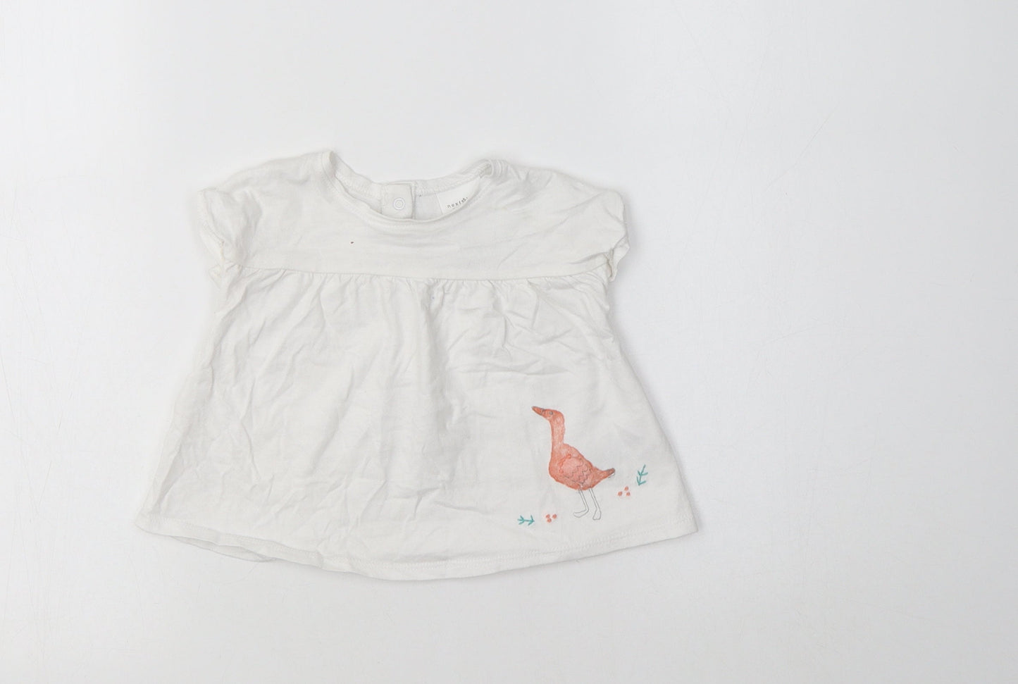 NEXT Baby White  Cotton Basic Blouse Size 3-6 Months Crew Neck