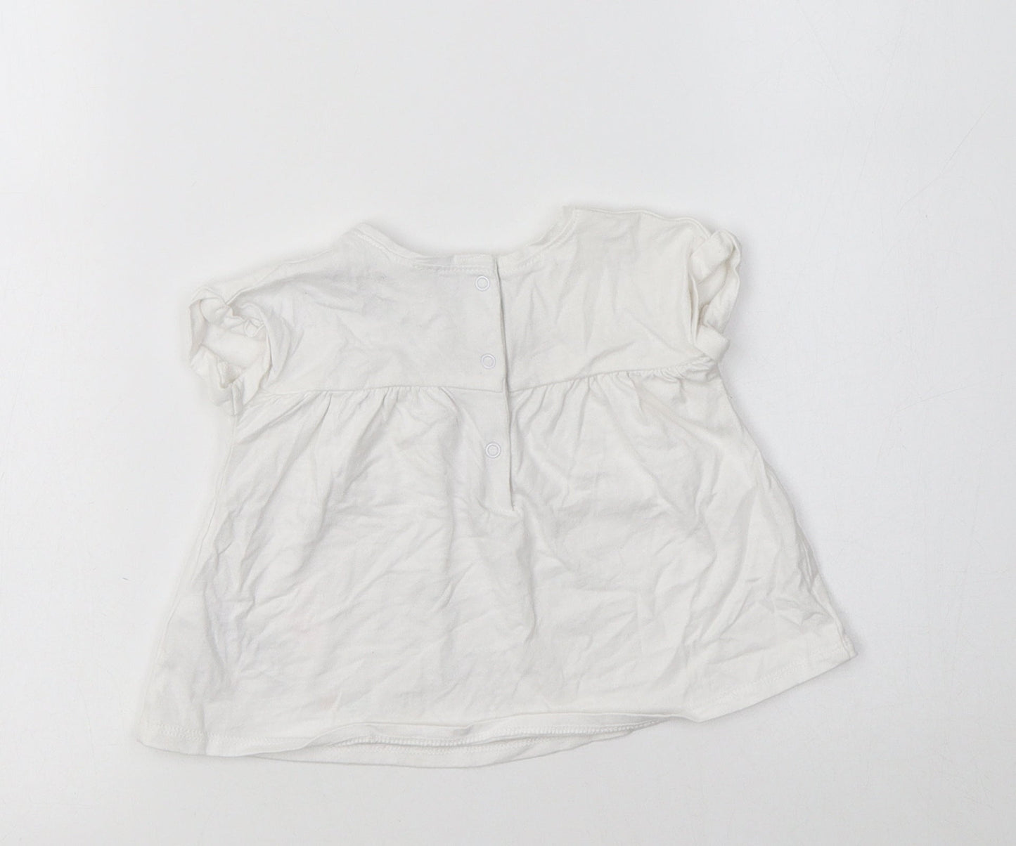 NEXT Baby White  Cotton Basic Blouse Size 3-6 Months Crew Neck