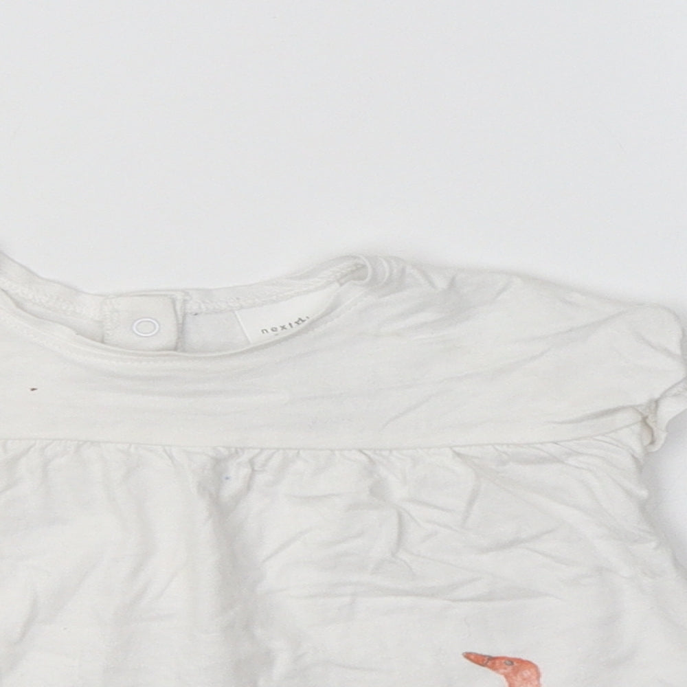 NEXT Baby White  Cotton Basic Blouse Size 3-6 Months Crew Neck