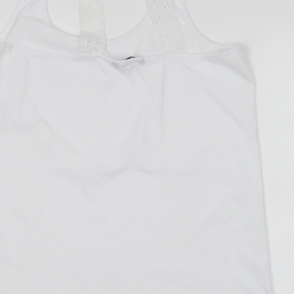 NEXT Womens White  Polyester Basic Tank Size 16 Round Neck