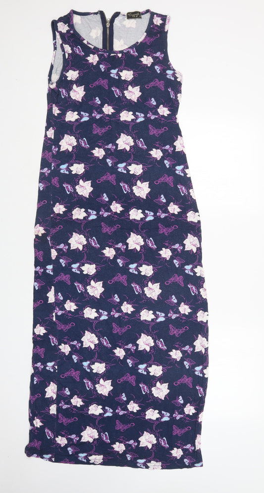 Preworn Womens Multicoloured Animal Print Viscose Tank Dress  Size 10  Round Neck