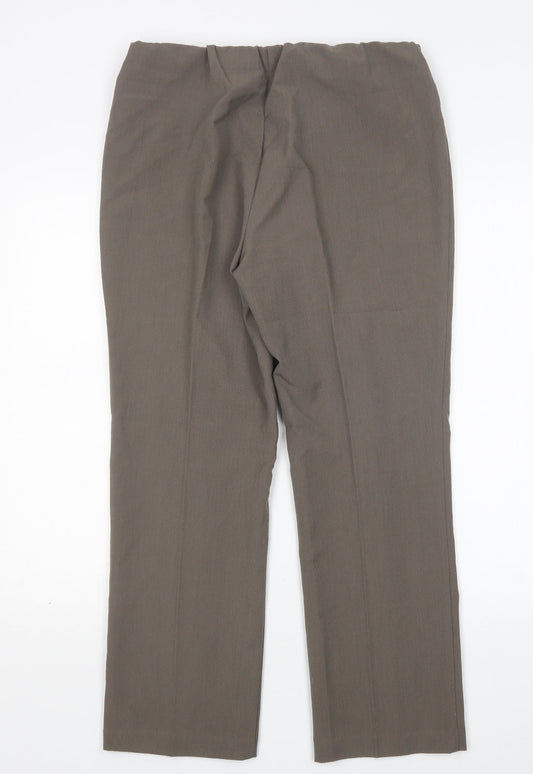 Preworn Womens Brown  Polyester Trousers  Size 12 L27 in Regular