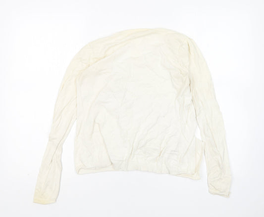 NEXT Womens Ivory V-Neck  Cotton Wrap Jumper Size 8
