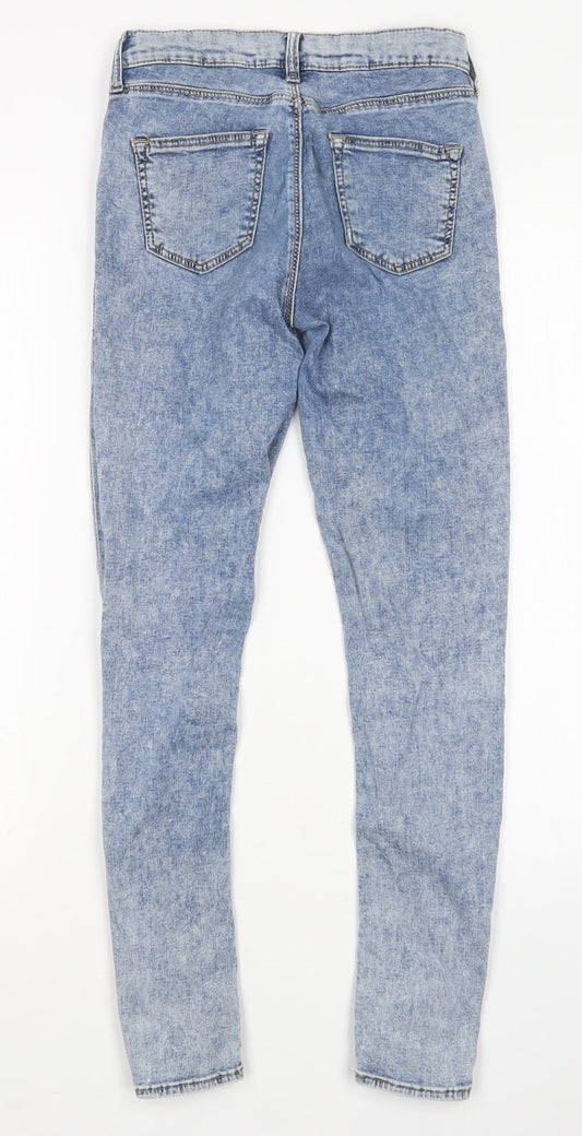 Topshop Womens Blue  Cotton Skinny Jeans Size 26 in L27 in Regular