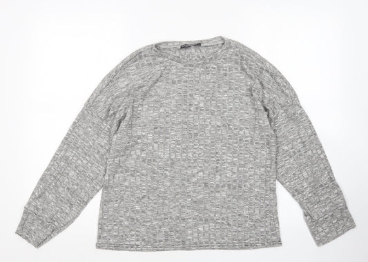 Nasty Gal Womens Grey Round Neck  Polyester Pullover Jumper Size L