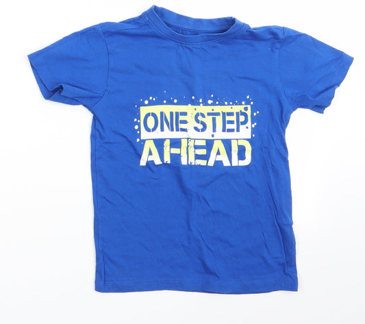Urban Outlaws Boys Blue  Cotton Basic T-Shirt Size 7-8 Years Round Neck  - One Step Ahead