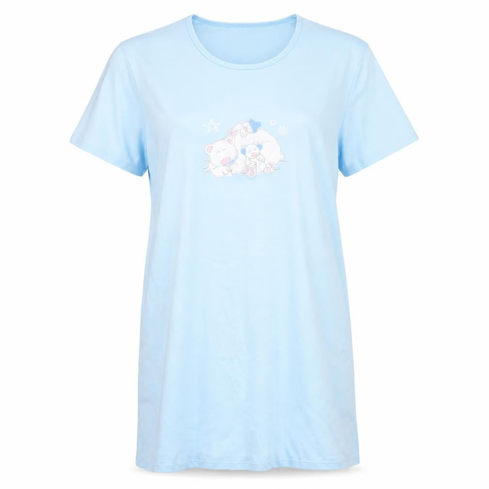 Preworn Womens Blue Solid Cotton Top Pyjama Top Size 8