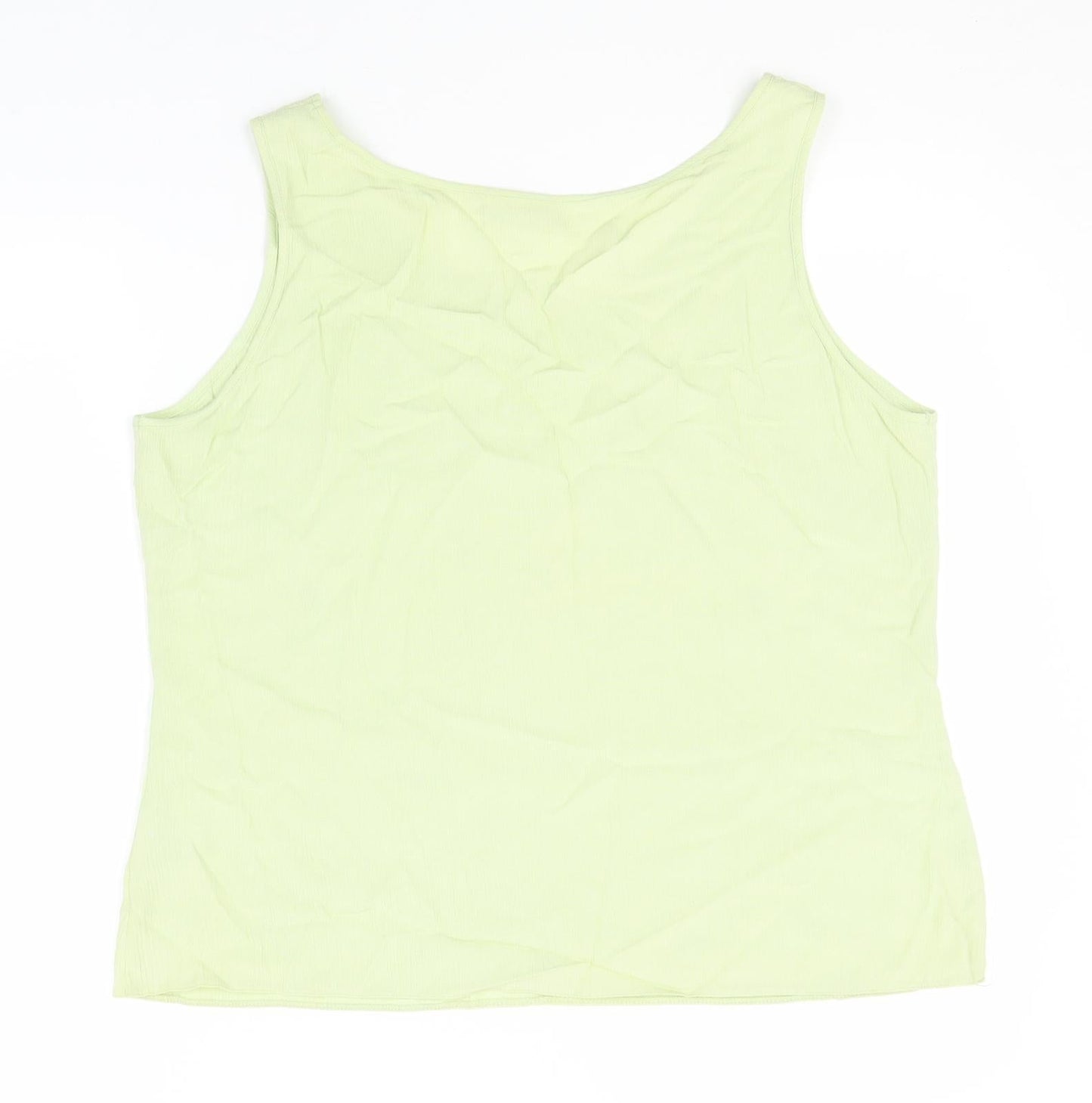 Amanda Brown Womens Green  Viscose Basic Tank Size 12 Round Neck