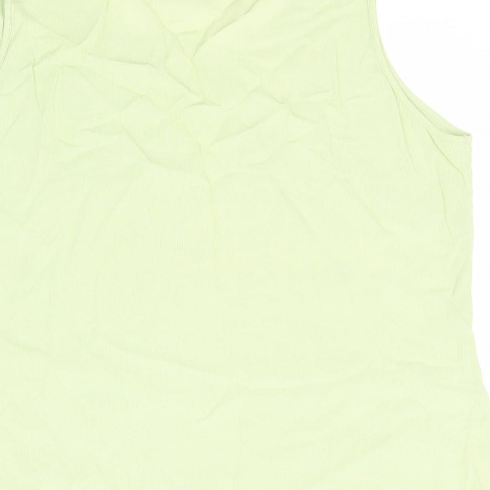 Amanda Brown Womens Green  Viscose Basic Tank Size 12 Round Neck