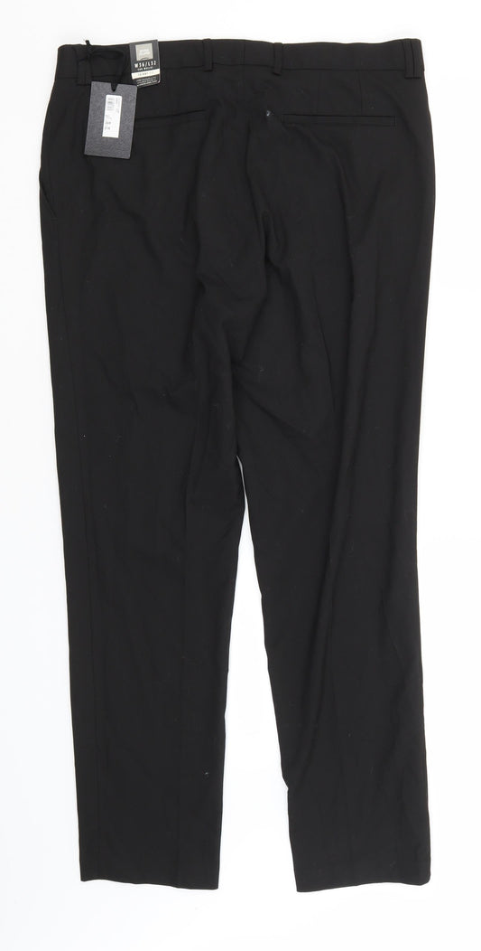 River Island Womens Black  Polyester Trousers  Size 36 in L30 in Regular