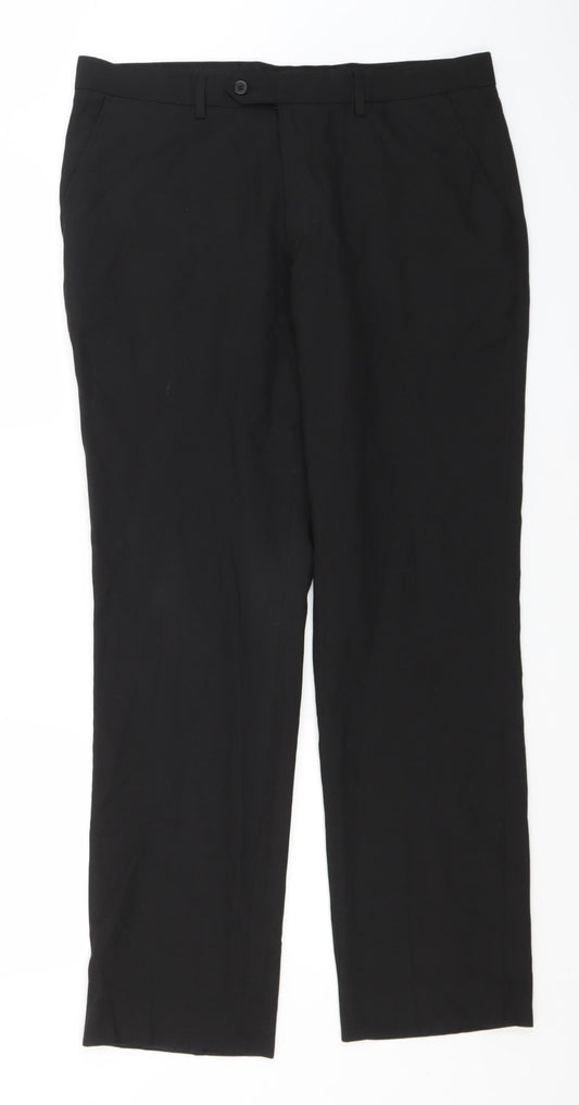 NEXT Womens Black  Polyester Trousers  Size 34 L30 in Regular