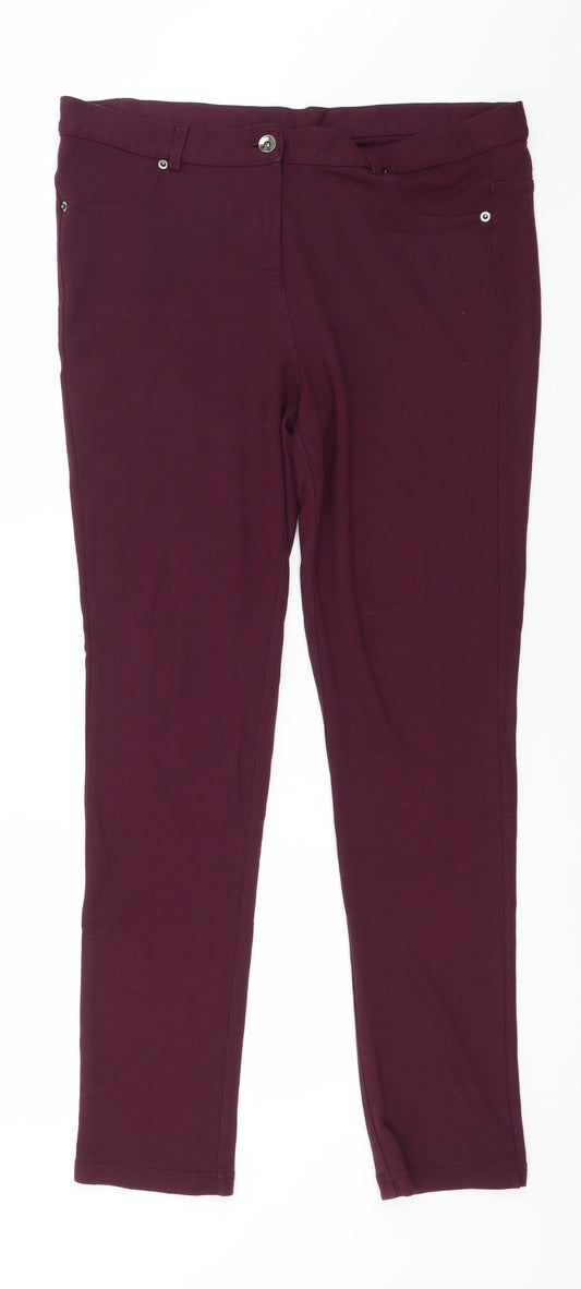 Warehouse Womens Pink  Viscose Trousers  Size 16 L30 in Regular