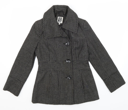 Debenhams Womens Black Polka Dot  Jacket Blazer Size 6