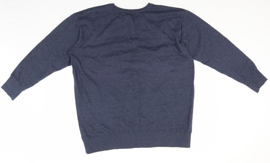 Avenue Womens Blue Round Neck  Cotton Pullover Jumper Size 16   - Choose to Snooze