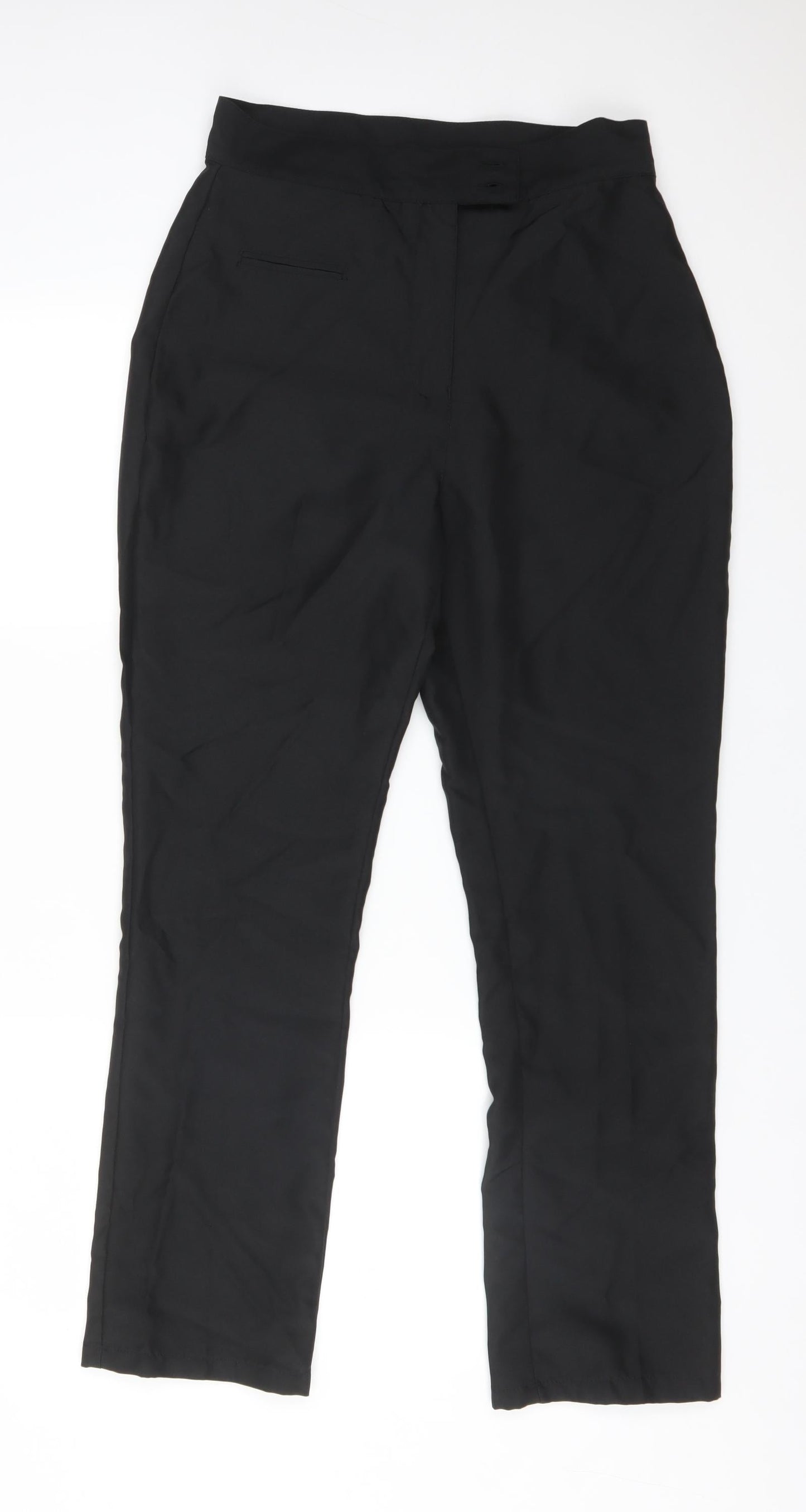 Preworn Womens Black  Polyester Trousers  Size 8 L29 in Regular