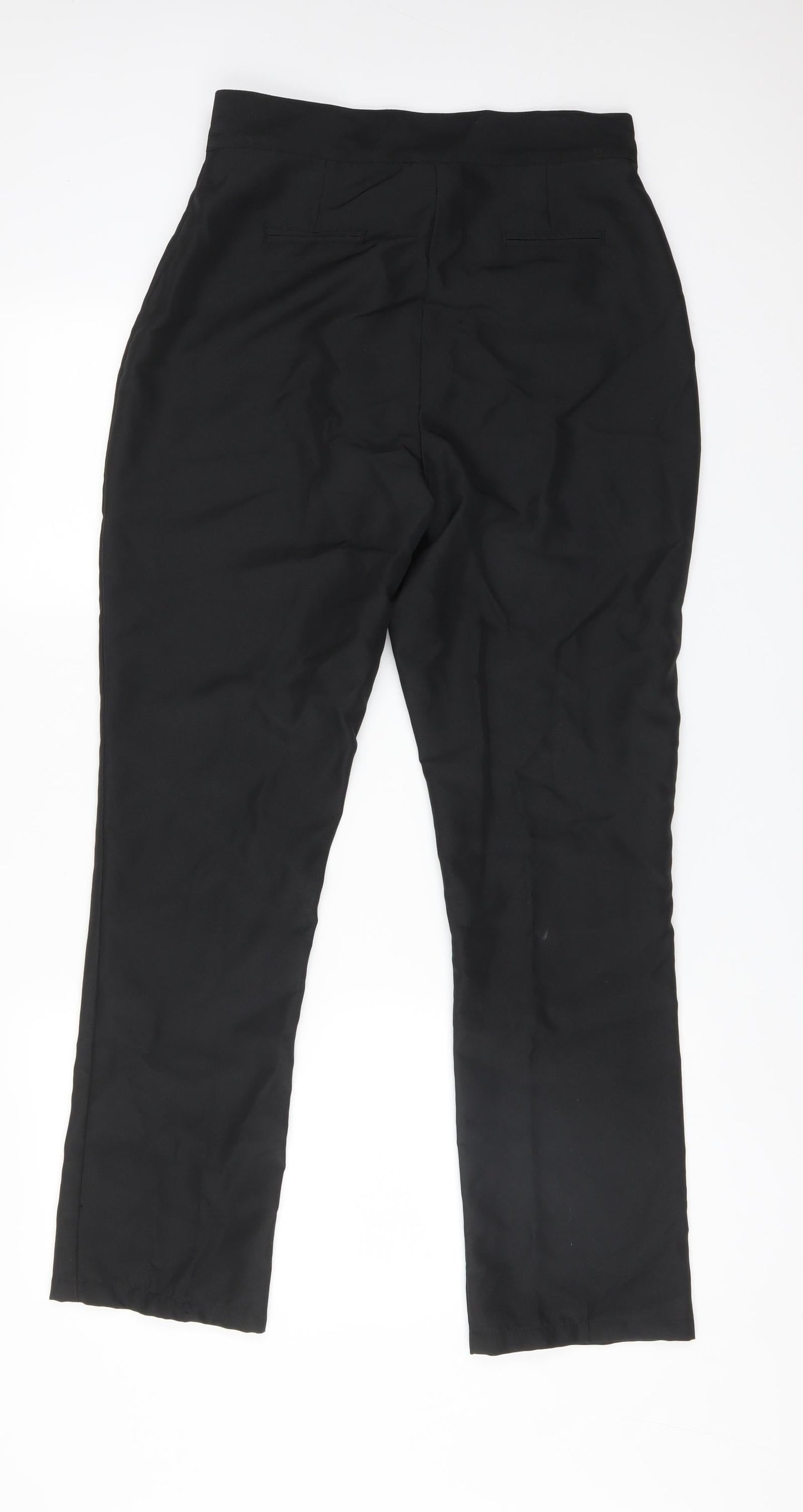Preworn Womens Black  Polyester Trousers  Size 8 L29 in Regular
