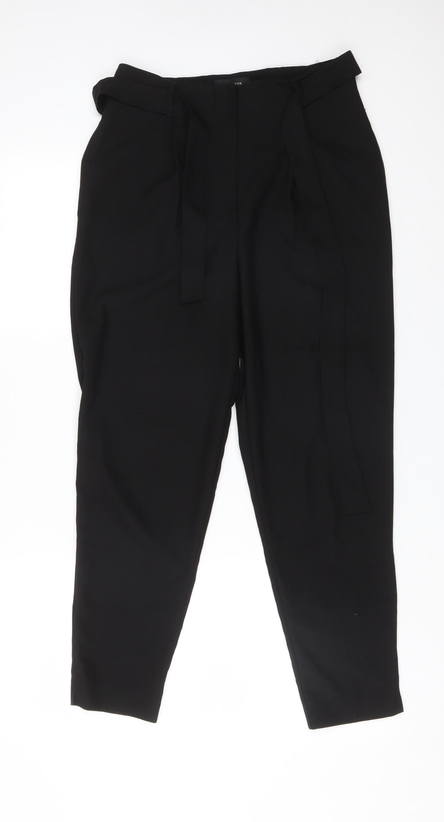 New Look Womens Black  Polyester Carrot Trousers Size 8 L26 in Regular