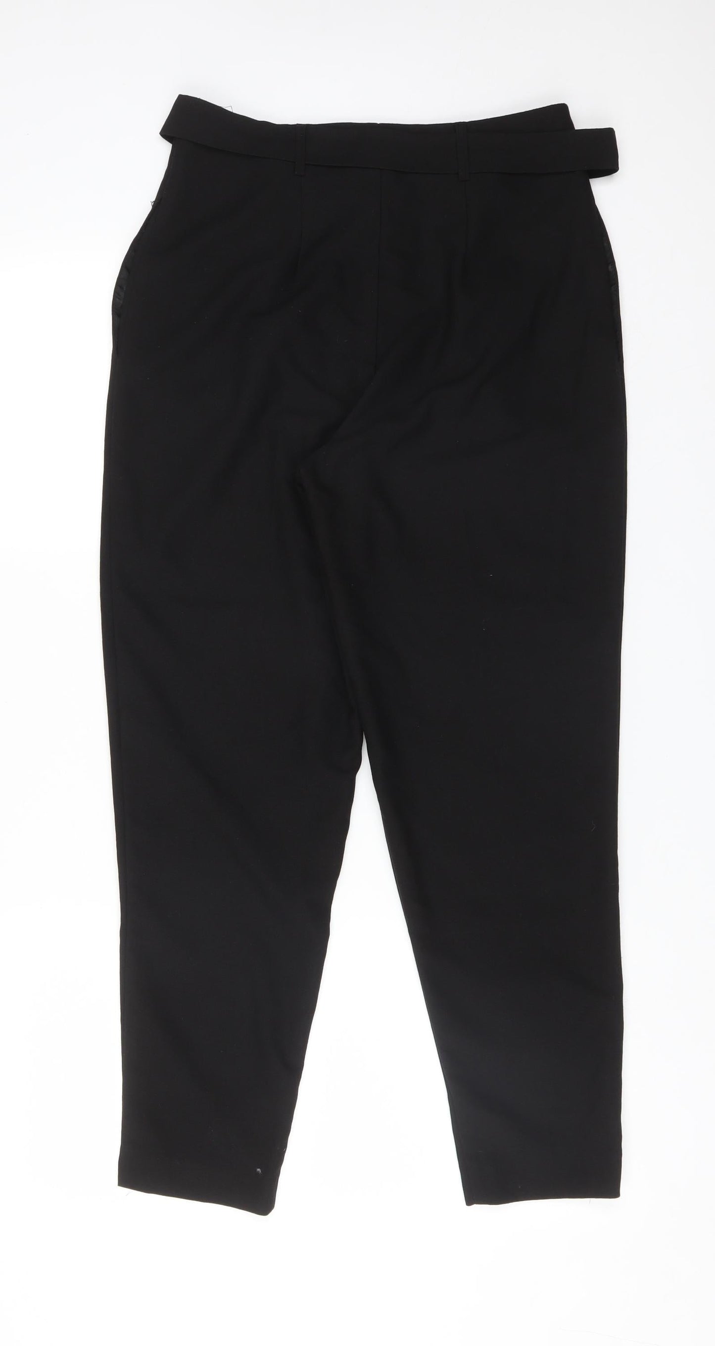 New Look Womens Black  Polyester Carrot Trousers Size 8 L26 in Regular