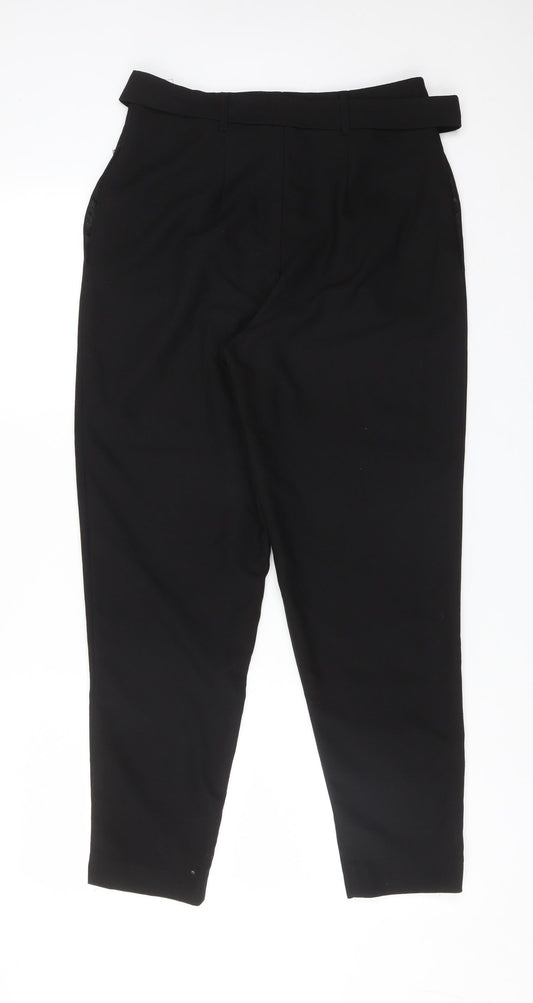 New Look Womens Black  Polyester Carrot Trousers Size 8 L26 in Regular
