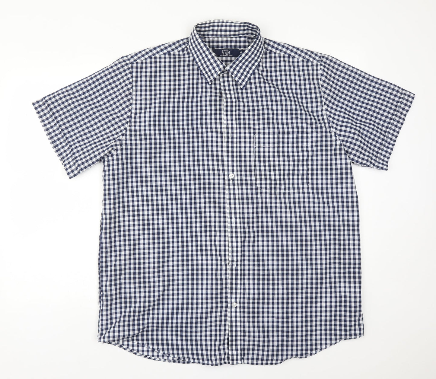 Premier Mens Multicoloured Check Cotton  Button-Up Size M Collared