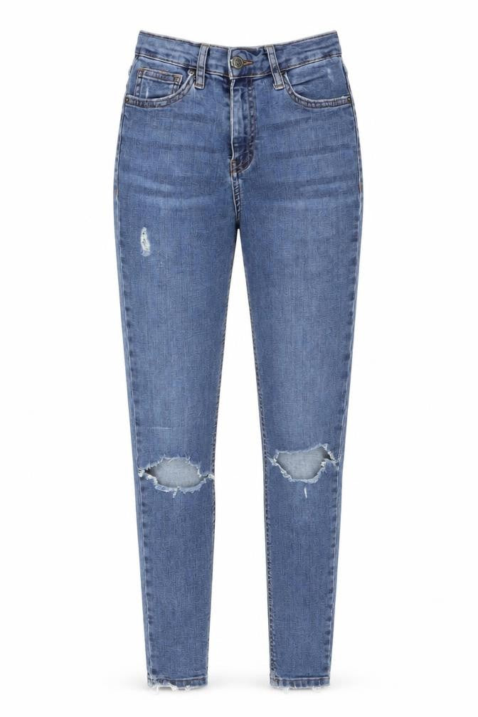 Topshop Womens Blue  Cotton Skinny Jeans Size 25 L30 in Regular