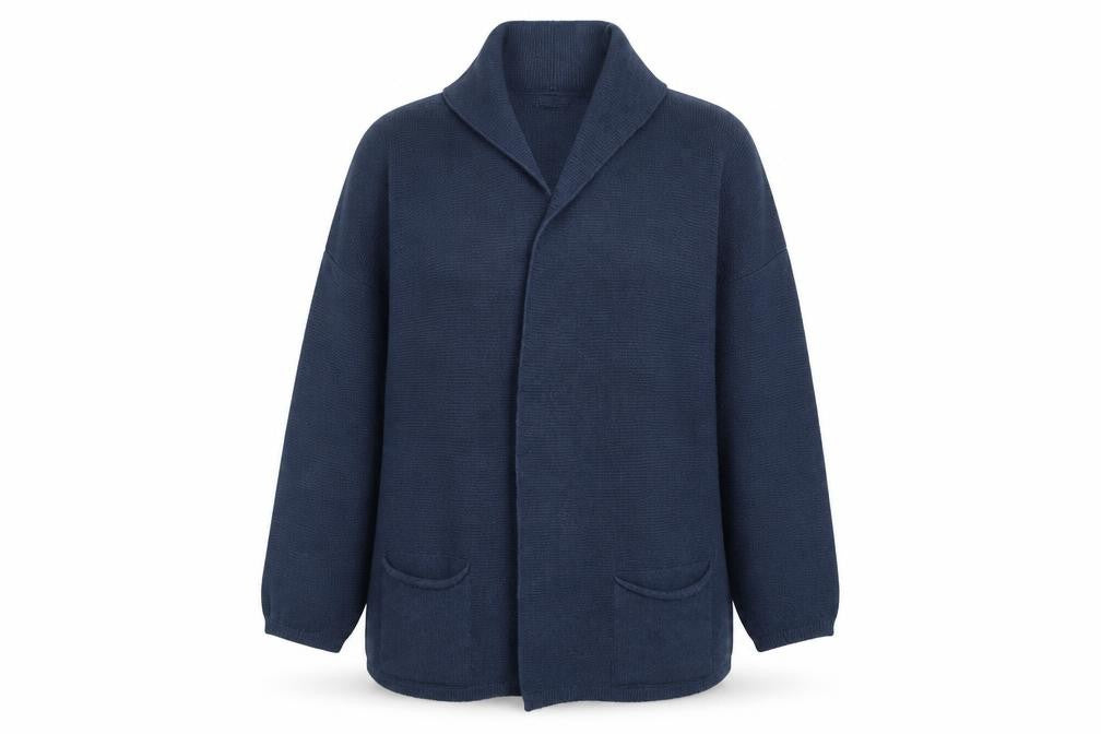 Carina Ricci Womens Blue V-Neck  Acrylic Cardigan Jumper Size L