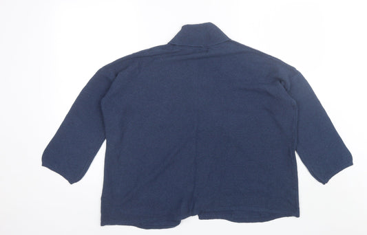 Carina Ricci Womens Blue V-Neck  Acrylic Cardigan Jumper Size L