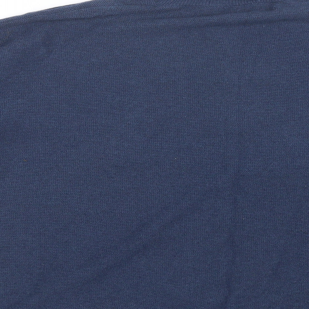 Carina Ricci Womens Blue V-Neck  Acrylic Cardigan Jumper Size L