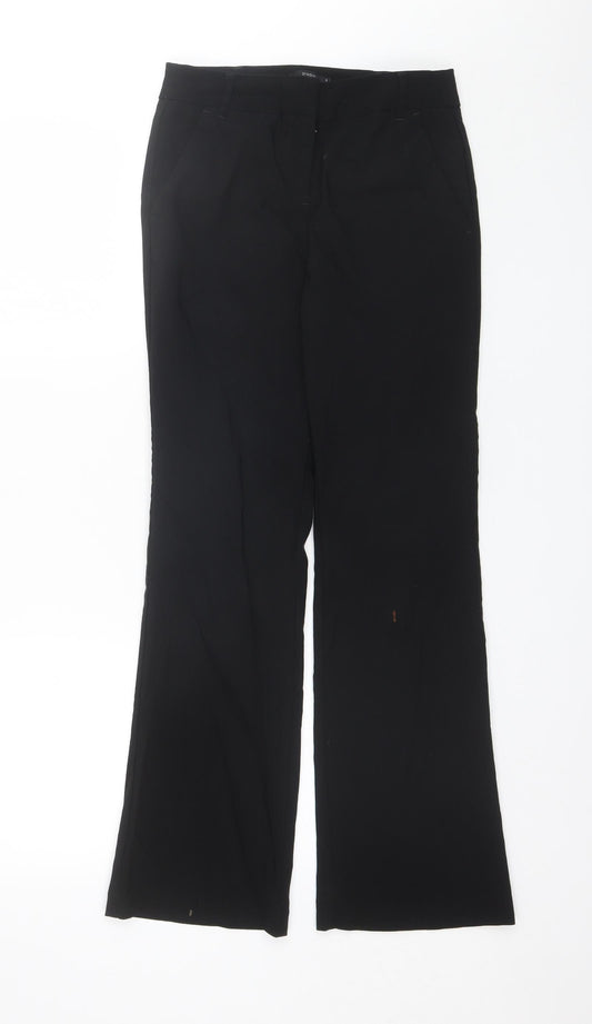 Papaya Womens Black  Viscose Dress Pants Trousers Size 8 L28 in Regular