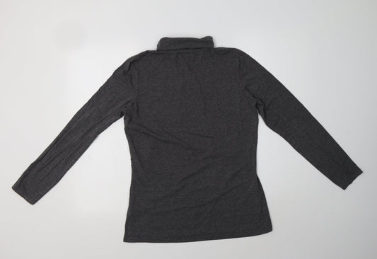 ESMARA Womens Grey  Polyester Basic T-Shirt Size 18 Roll Neck