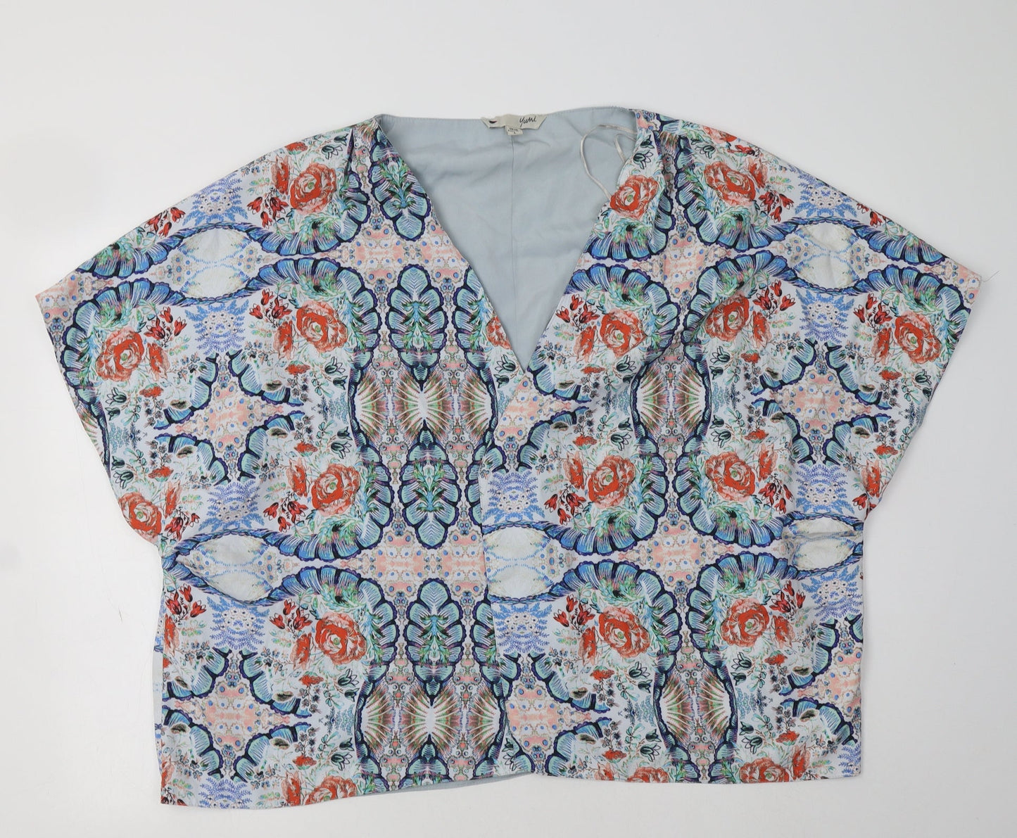 Yumi Womens Multicoloured Floral  Military Jacket Blazer Size 14