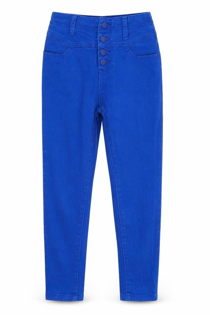 Generation 915 Girls Blue  Cotton Skinny Jeans Size 11 Years  Regular Button - Cobalt blue