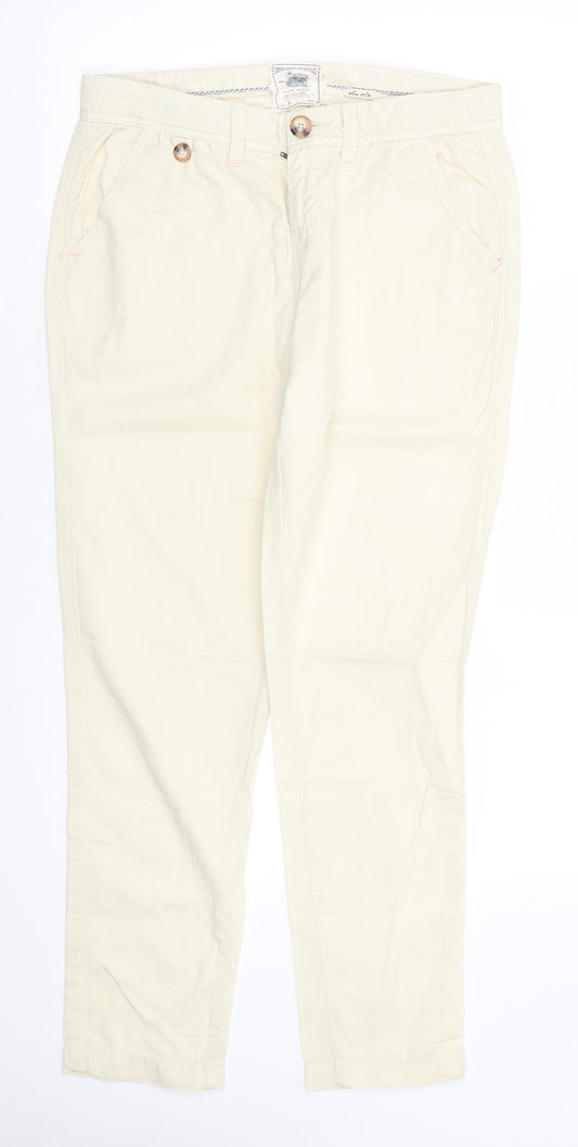 River Island Womens Yellow  Cotton Chino Trousers Size 10 L28.5 in Regular  - pale lemon yellow