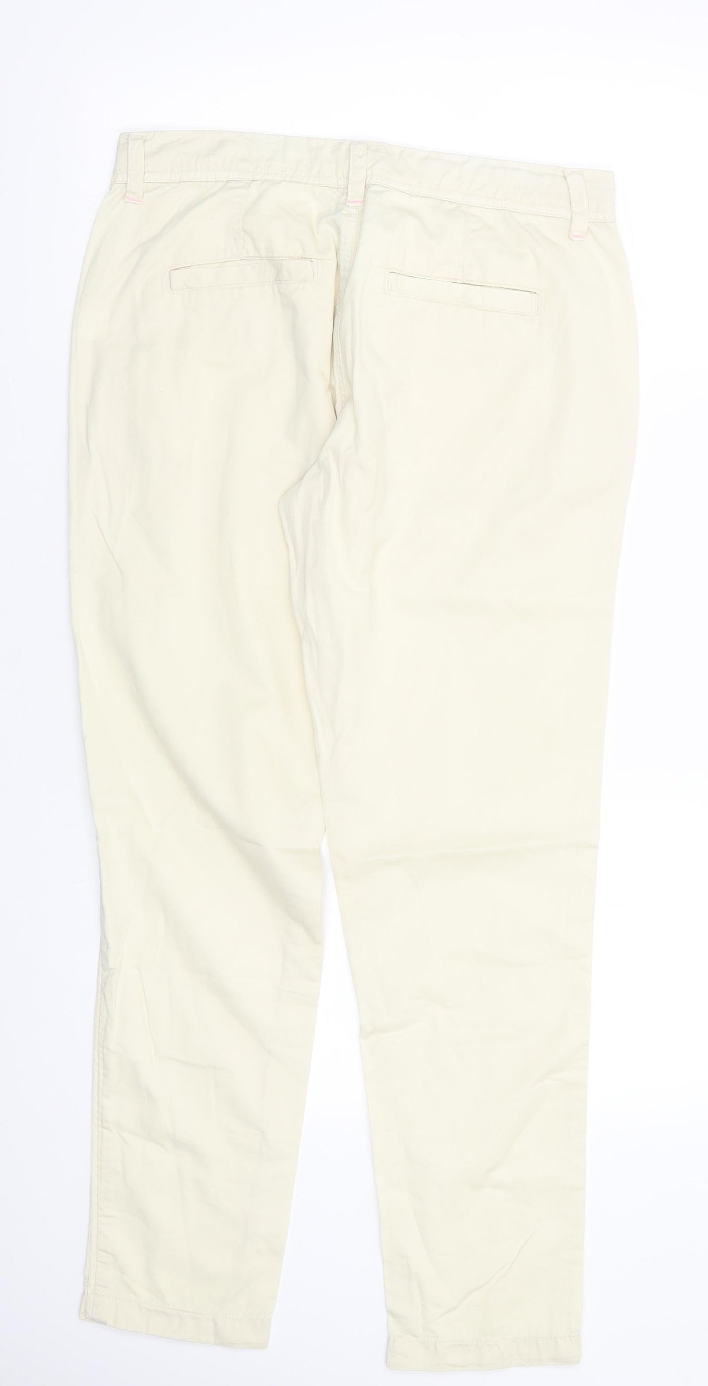 River Island Womens Yellow  Cotton Chino Trousers Size 10 L28.5 in Regular  - pale lemon yellow