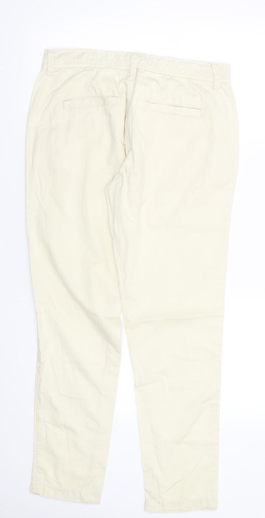 River Island Womens Yellow  Cotton Chino Trousers Size 10 L28.5 in Regular  - pale lemon yellow