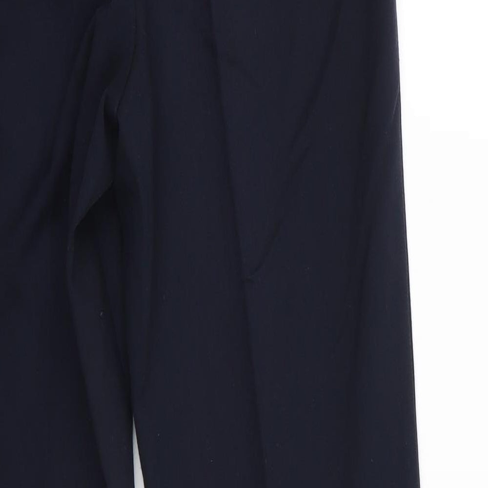 Marks and Spencer Womens Blue  Polyester Trousers  Size 6 L29 in Slim  - Navy Blue