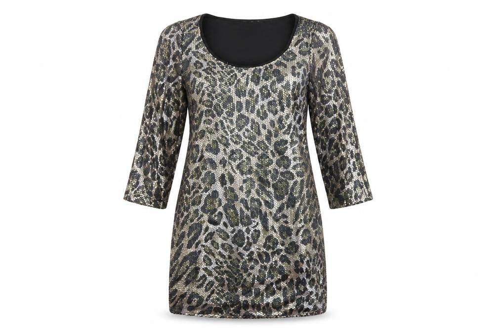 Drama Queen Womens Multicoloured Animal Print Polyamide A-Line  Size 12  Round Neck