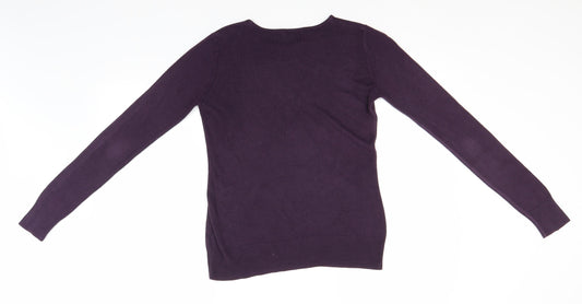MK one Womens Blue Round Neck  Acrylic Pullover Jumper Size S