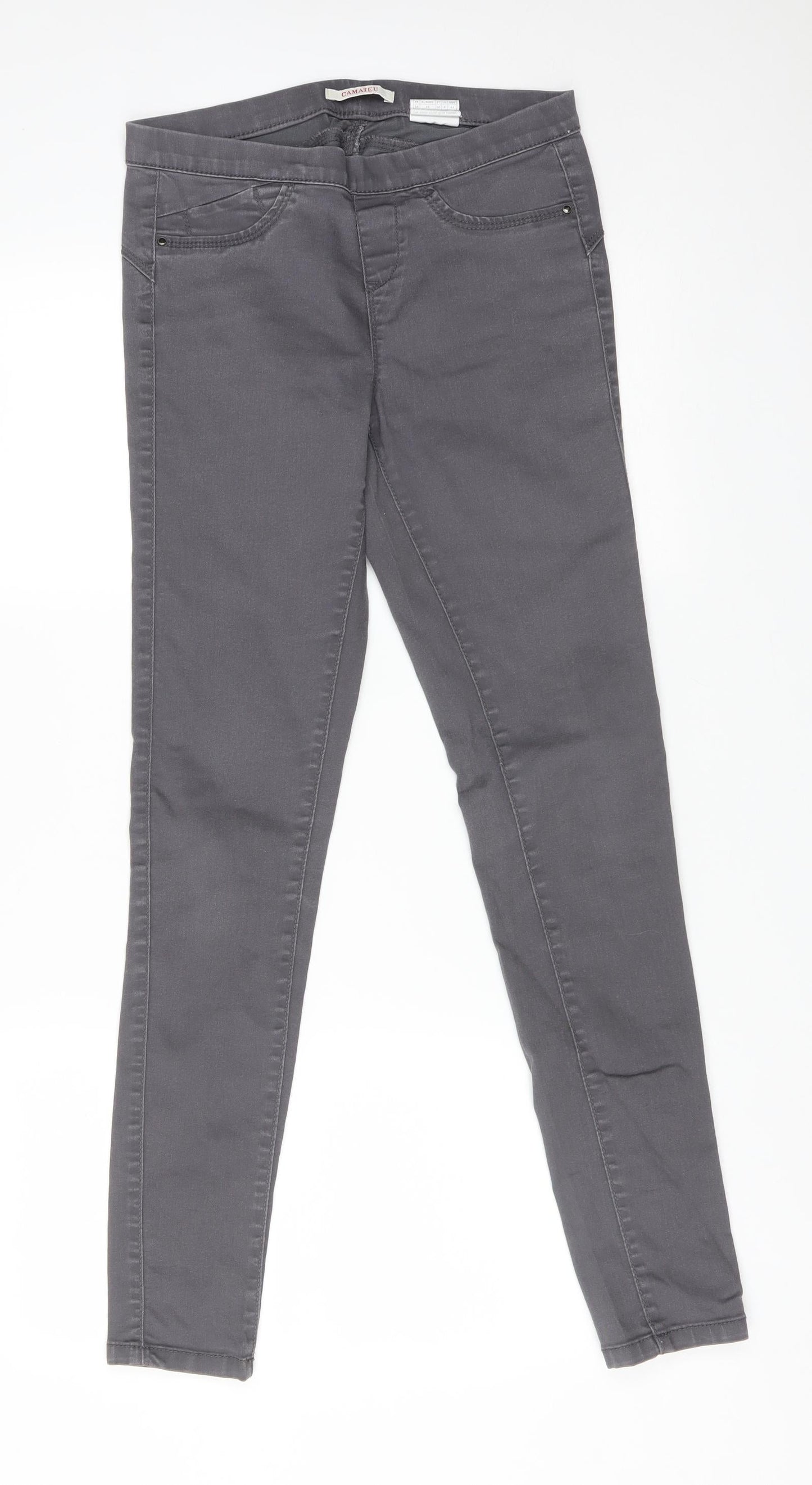 CAMAIEU Womens Grey  Cotton Jegging Jeans Size 8 L29 in Regular