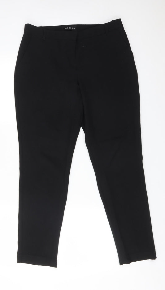 Peacocks Womens Black  Polyester Trousers  Size 10 L28 in Regular