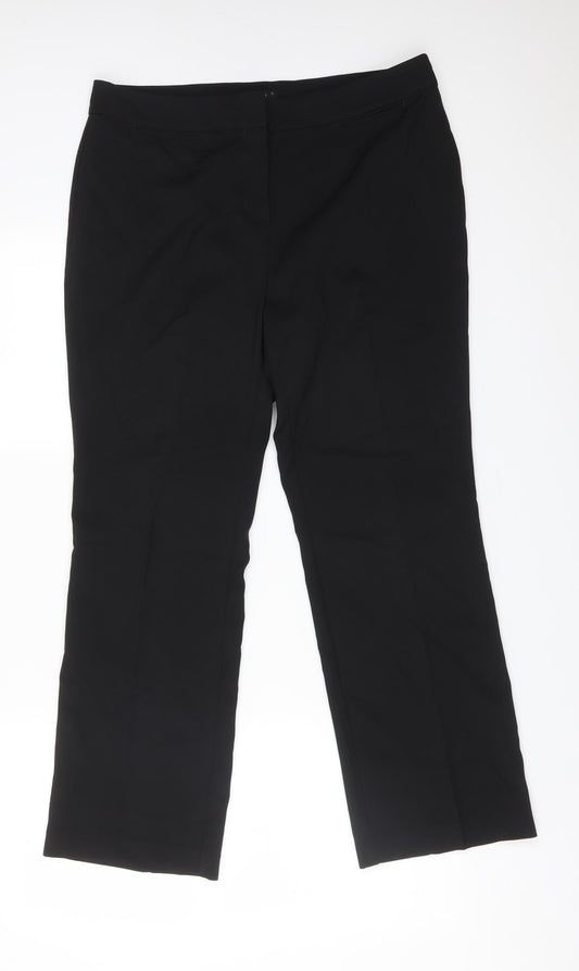 Papaya Womens Black  Polyester Dress Pants Trousers Size 12 L27 in Regular