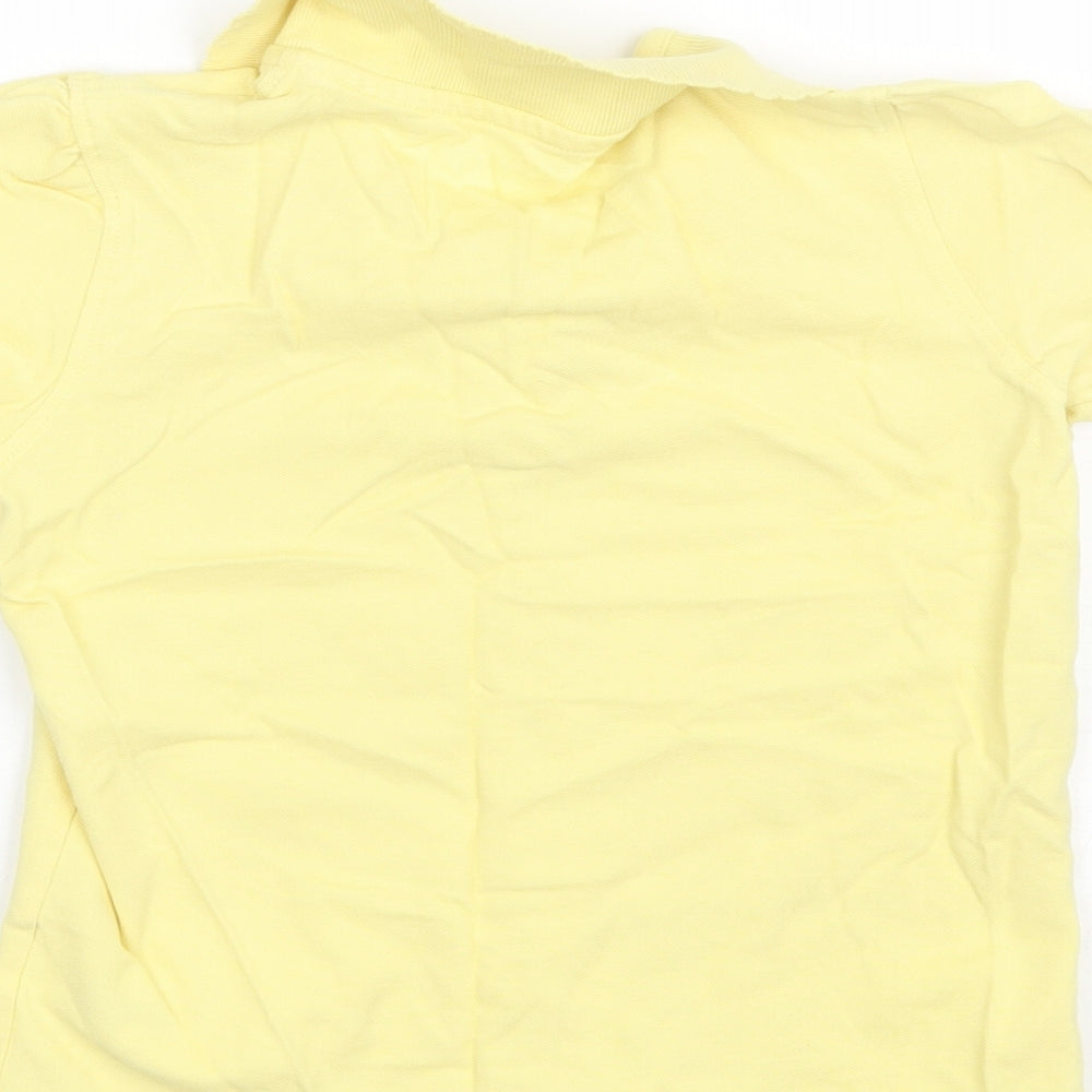 George Girls Yellow  Cotton Basic Polo Size 7-8 Years Collared