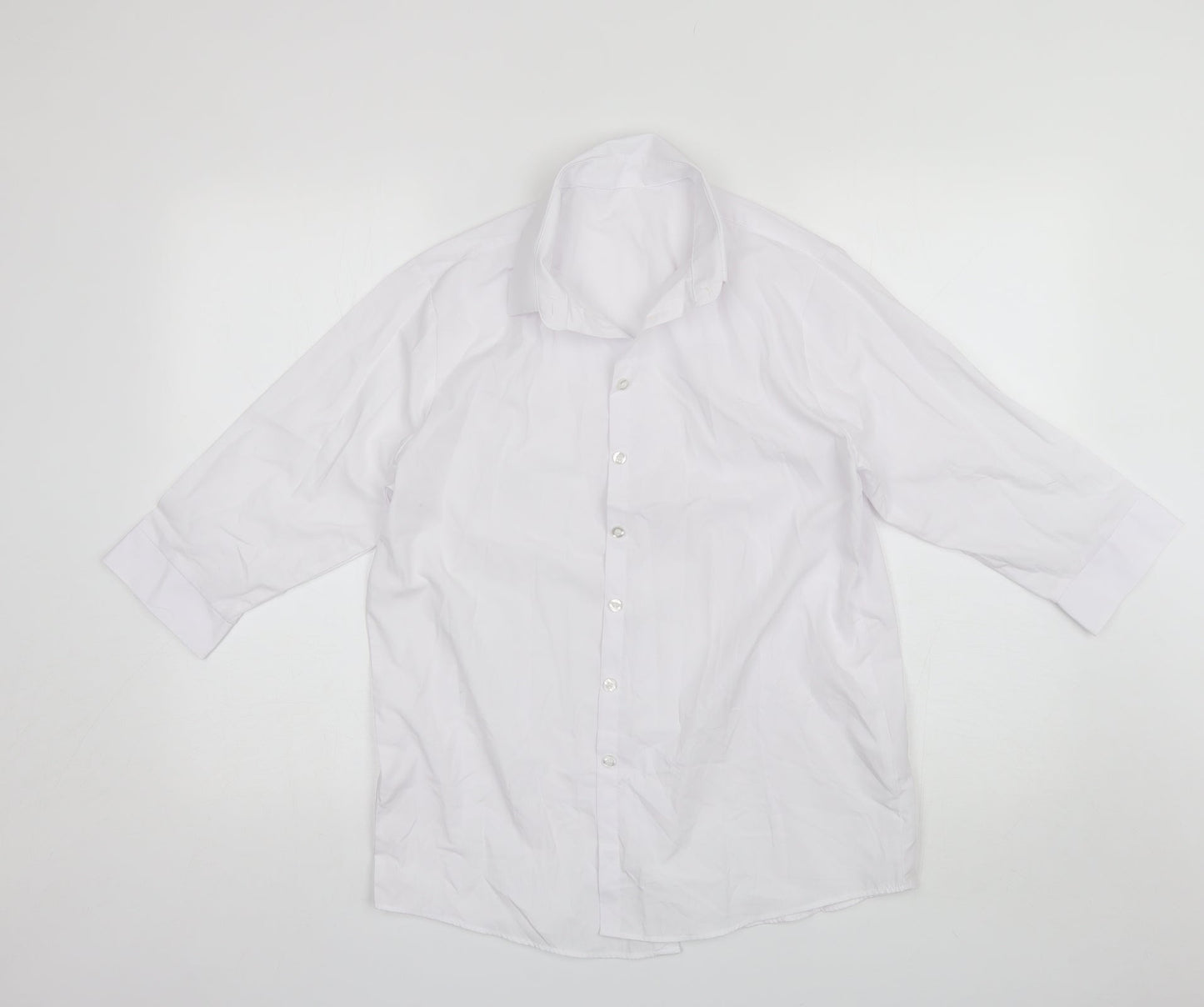 George Girls White  Polyester Basic Button-Up Size 16 Years Collared