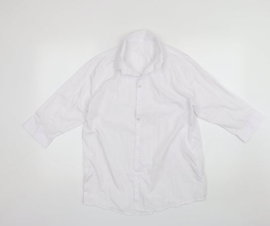 George Girls White  Polyester Basic Button-Up Size 16 Years Collared