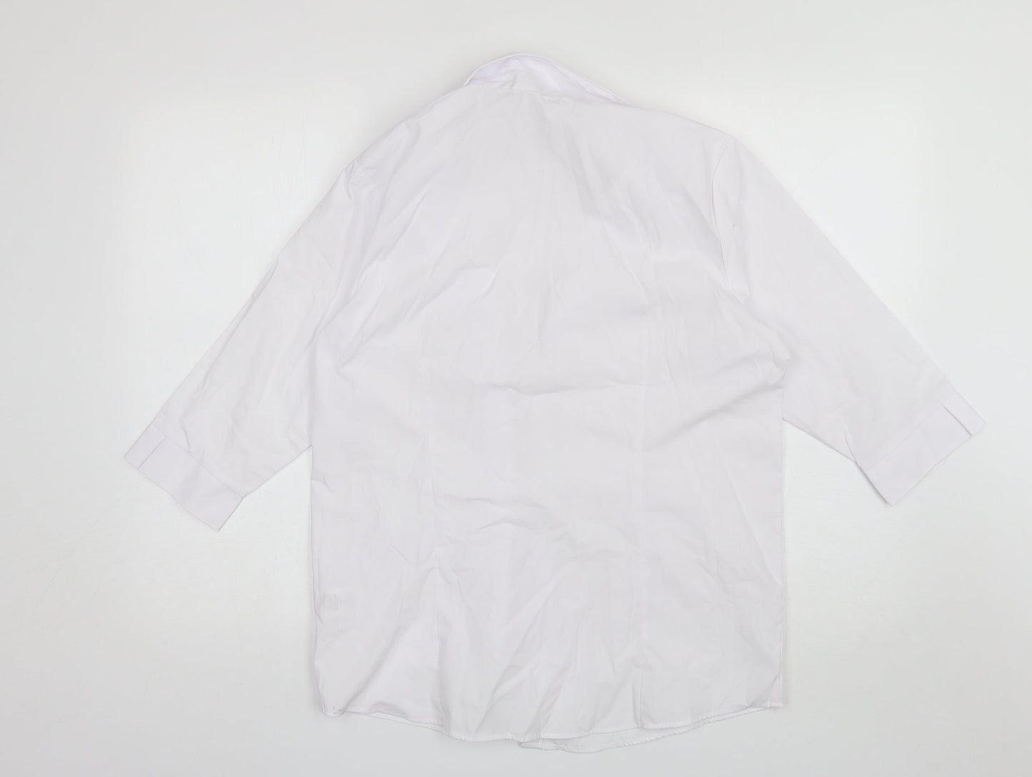 George Girls White  Polyester Basic Button-Up Size 16 Years Collared