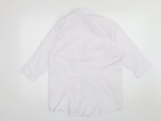 George Girls White  Polyester Basic Button-Up Size 16 Years Collared