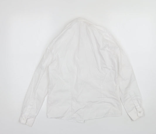 George Girls White  Polyester Basic Button-Up Size 11-12 Years Collared