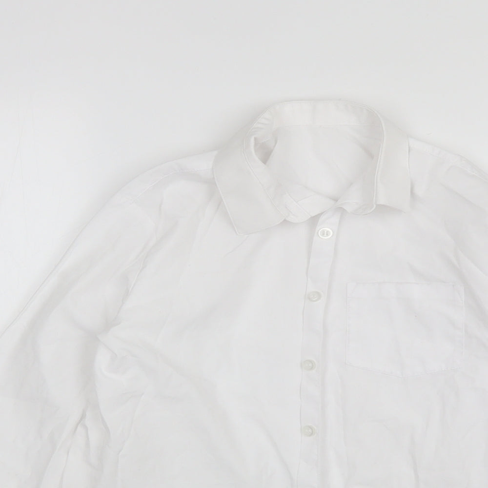 George Girls White  Polyester Basic Button-Up Size 11-12 Years Collared
