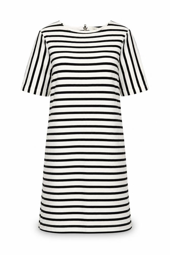 River Island Womens White Striped Cotton A-Line  Size 8  Round Neck