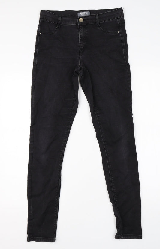 Dorothy Perkins Womens Black  Cotton Skinny Jeans Size 6 L28 in Regular